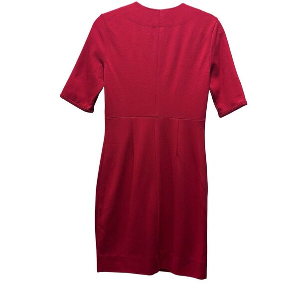 Diane Von Furstenberg Red Short Sleeve Saturn Full Front Zip Dress 8 - Picture 3 of 9